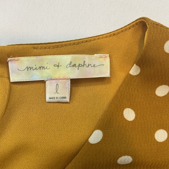 Mustard Polka Dot Flowy Accent Nursing Dress - Picture 6 of 10